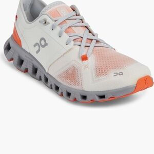 On Cloud X 3 training Running White and Orange Athletic Shoes